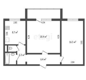 2-к квартира, вторичка, 60м2, 2/10 этаж