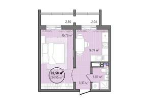 1-к квартира, вторичка, 38м2, 2/16 этаж