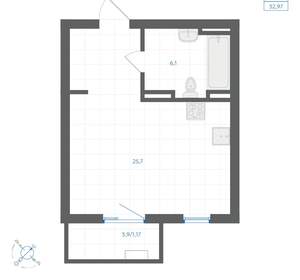 Студия квартира, вторичка, 33м2, 5/18 этаж