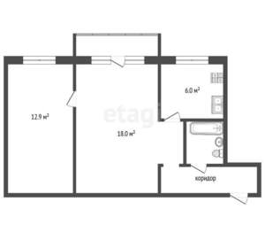 2-к квартира, вторичка, 46м2, 5/5 этаж