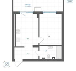 1-к квартира, вторичка, 39м2, 1/18 этаж