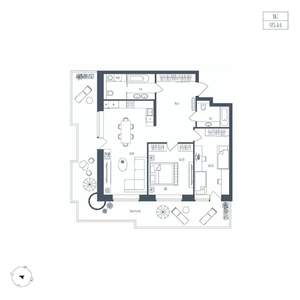 1-к квартира, вторичка, 95м2, 6/9 этаж