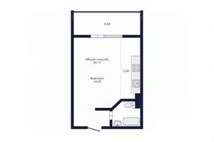 Студия квартира, вторичка, 25м2, 6/20 этаж