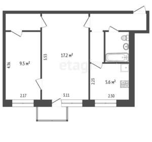 2-к квартира, вторичка, 44м2, 3/5 этаж
