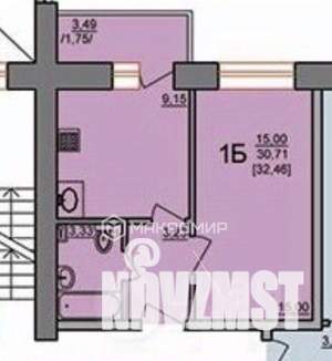 1-к квартира, вторичка, 34м2, 9/10 этаж