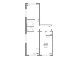 2-к квартира, строящийся дом, 69м2, 13/17 этаж