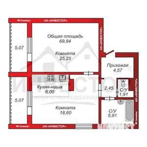 2-к квартира, вторичка, 65м2, 10/10 этаж