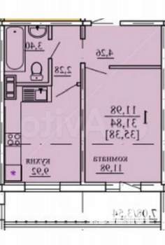 1-к квартира, вторичка, 32м2, 16/17 этаж