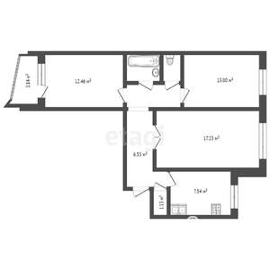 3-к квартира, вторичка, 68м2, 1/10 этаж