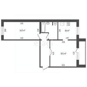 2-к квартира, вторичка, 57м2, 10/10 этаж