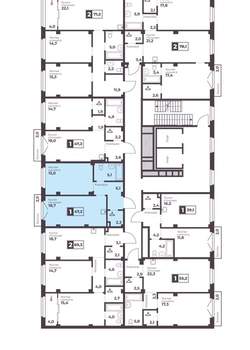 1-к квартира, вторичка, 47м2, 4/17 этаж