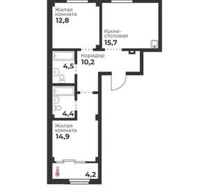 2-к квартира, вторичка, 63м2, 4/23 этаж