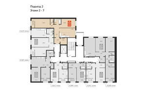 2-к квартира, вторичка, 72м2, 2/10 этаж