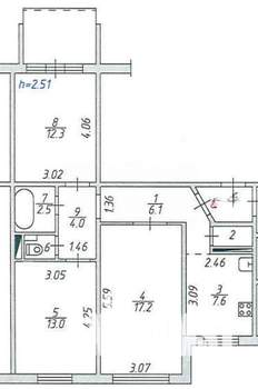 3-к квартира, вторичка, 65м2, 2/10 этаж