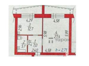 1-к квартира, вторичка, 52м2, 7/10 этаж