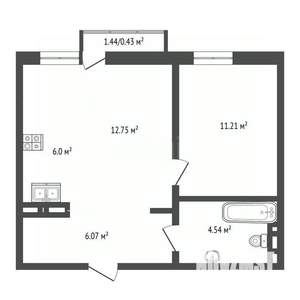 1-к квартира, вторичка, 41м2, 4/10 этаж