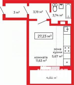 Студия квартира, вторичка, 29м2, 7/10 этаж