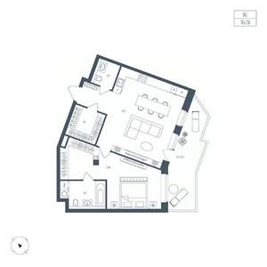 1-к квартира, вторичка, 76м2, 6/10 этаж