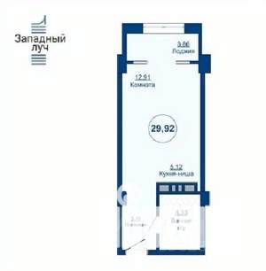 1-к квартира, вторичка, 30м2, 13/24 этаж