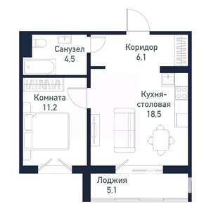 1-к квартира, вторичка, 40м2, 1/10 этаж