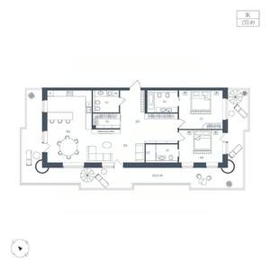 1-к квартира, вторичка, 133м2, 7/10 этаж