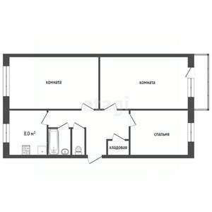 3-к квартира, вторичка, 66м2, 3/5 этаж