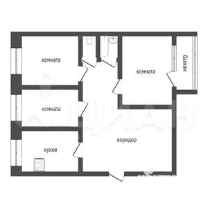 3-к квартира, вторичка, 61м2, 9/9 этаж