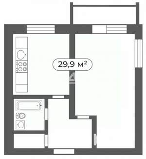 1-к квартира, вторичка, 30м2, 3/10 этаж