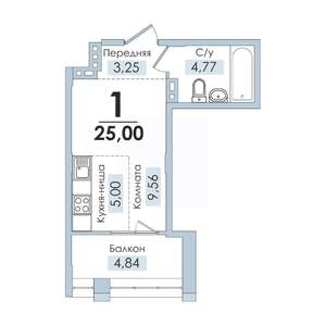 1-к квартира, вторичка, 25м2, 3/10 этаж