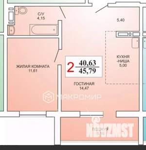 2-к квартира, вторичка, 41м2, 10/10 этаж