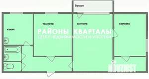 3-к квартира, вторичка, 63м2, 3/9 этаж