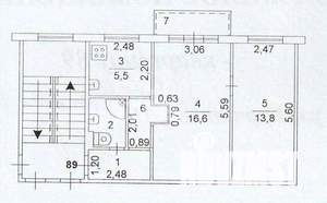 2-к квартира, вторичка, 45м2, 3/5 этаж