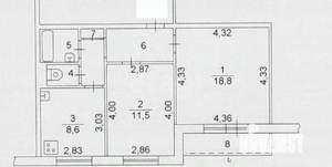 2-к квартира, вторичка, 51м2, 9/10 этаж