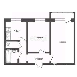 2-к квартира, вторичка, 50м2, 5/10 этаж