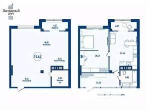 1-к квартира, вторичка, 71м2, 14/23 этаж