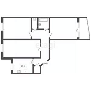 3-к квартира, вторичка, 65м2, 1/10 этаж