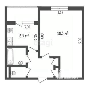 1-к квартира, вторичка, 35м2, 2/5 этаж