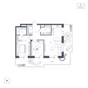 1-к квартира, вторичка, 84м2, 5/8 этаж