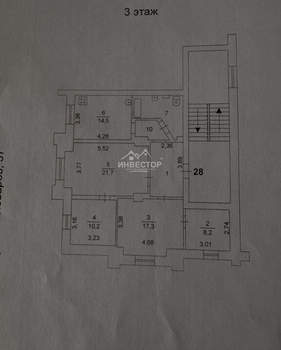 4-к квартира, вторичка, 92м2, 3/5 этаж