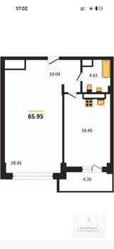1-к квартира, вторичка, 66м2, 4/24 этаж