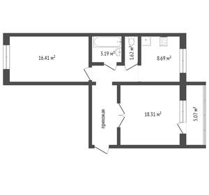 2-к квартира, вторичка, 57м2, 7/10 этаж