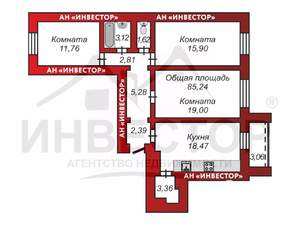 4-к квартира, вторичка, 86м2, 13/20 этаж