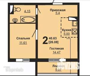 2-к квартира, вторичка, 45м2, 5/10 этаж
