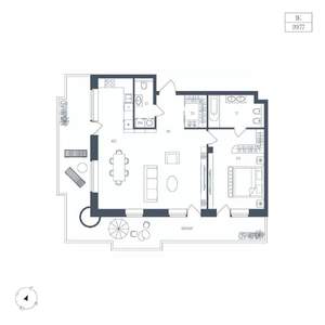 1-к квартира, вторичка, 90м2, 5/8 этаж