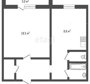 1-к квартира, вторичка, 32м2, 5/9 этаж