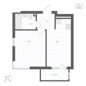 1-к квартира, вторичка, 38м2, 6/18 этаж