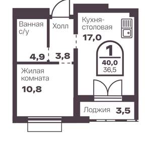 1-к квартира, вторичка, 37м2, 11/8 этаж