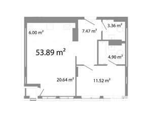 2-к квартира, строящийся дом, 54м2, 6/25 этаж