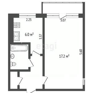 1-к квартира, вторичка, 30м2, 2/5 этаж