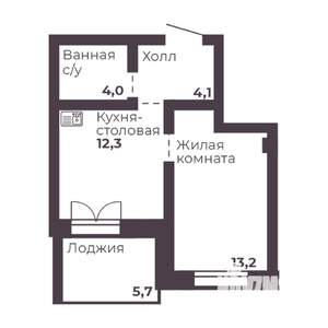 1-к квартира, вторичка, 34м2, 6/17 этаж